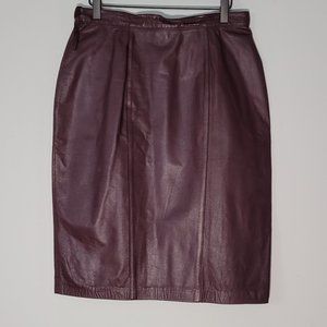 Vintage Evan Davies Leather Skirt Women Size 14